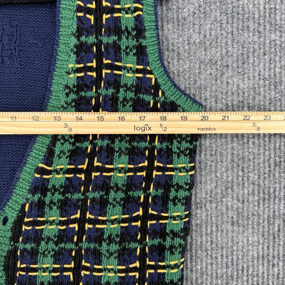 Vintage Pumpkin Sweater Vest Halloween Fall Cottagecore Womens Small Gingham 90s - Picture 6 of 9